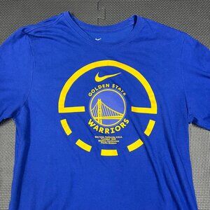 Nike Golden State Warriors Blue Dri-Fit Tee L Athletic Cut Basketball Shirt